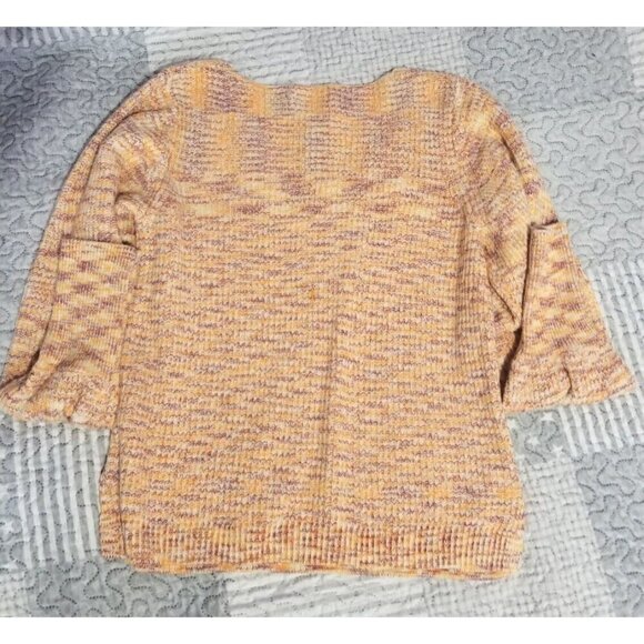 Sofia Vergara Sweater Peach Space Dye Sz Large Balloon Sleeve - Picture 2 of 8